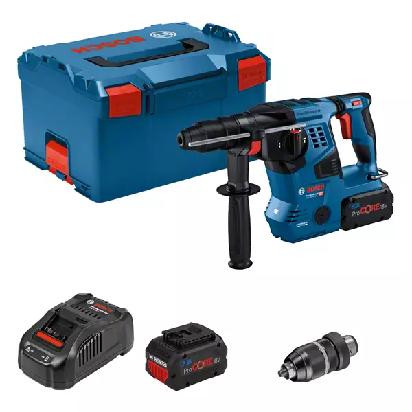 Bosch GBH 18V-28 CF Akkus Fúrókalapács, SDS-Plus, 2x8.0 Ah akkumulátorral, L-BOXX