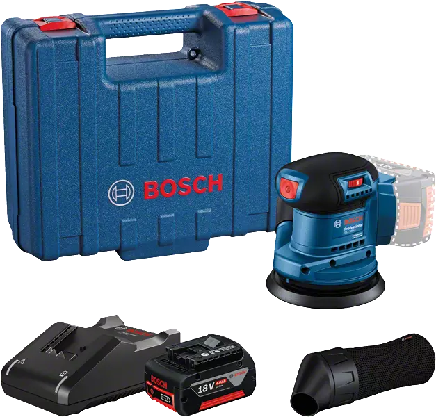 Bosch GEX 185-LI Akkus Excentercsiszoló, 18V (1x4,0 Ah akkuval, kofferben)