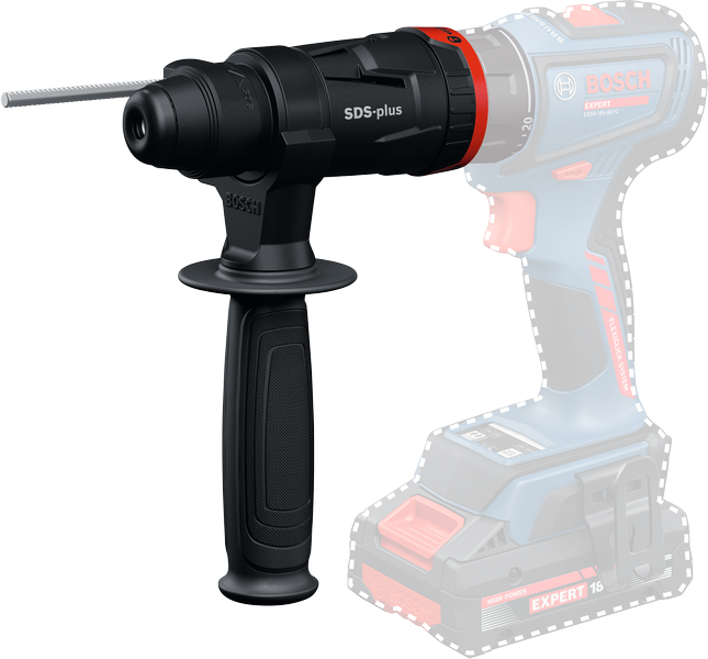 Bosch GFA 18-H FlexiClick SDS-plus fúróadapter 1,0 J ütőenergiával Bosch GFA 18-H FlexiClick SDS-plus fúróadapter 1,0 J ütőenergiával