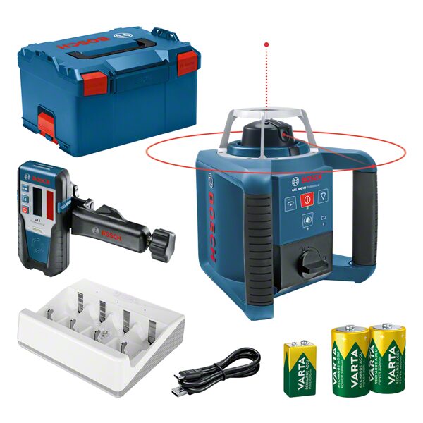 Bosch Professional GRL 300 HV Forgólézer L-BOXX-szal és LR 1 vevővel