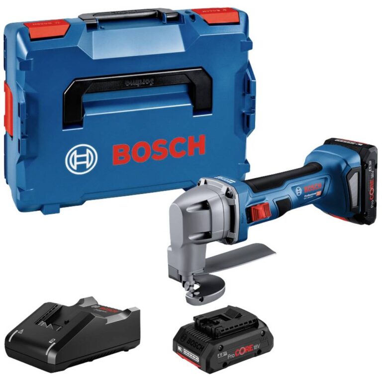 Bosch GSC 18V-16 E Akkus Lemezvágó Olló 2x ProCORE18V 4.0Ah, L-BOXX