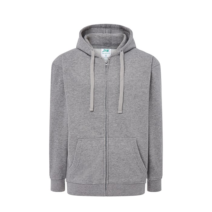 JHK Unisex Kapucnis Cipzáras Pulóver, 290 g/m²