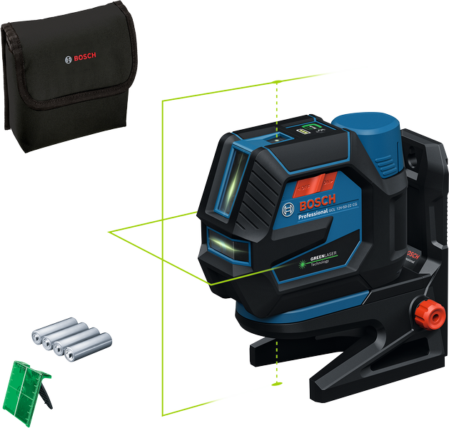 Bosch PRO GCL 12V-50-22 CG Kombinált Keresztlézer, Zöld Lézer, 12V Akkus