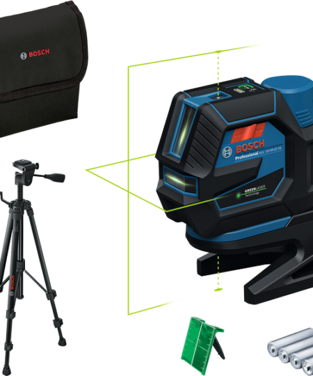 BOSCH GCL 12V-50-22 CG Kombinált Lézer 12V, Zöld Lézer, Állvánnyal