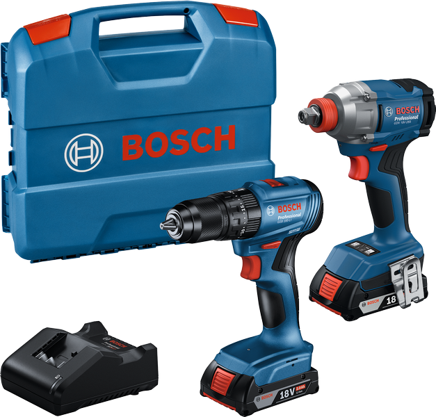 Bosch 18V Akkus Fúró-csavarozó és Ütvecsavarozó Szett (GDX 18V-285, GSB 185-LI, 2x2,0Ah)