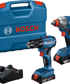 Bosch GDX 18V-285 és GSR 185-LI Akkus Fúró-Csavarozó és Ütvecsavarozó Szett, 18V, 2x2,0Ah