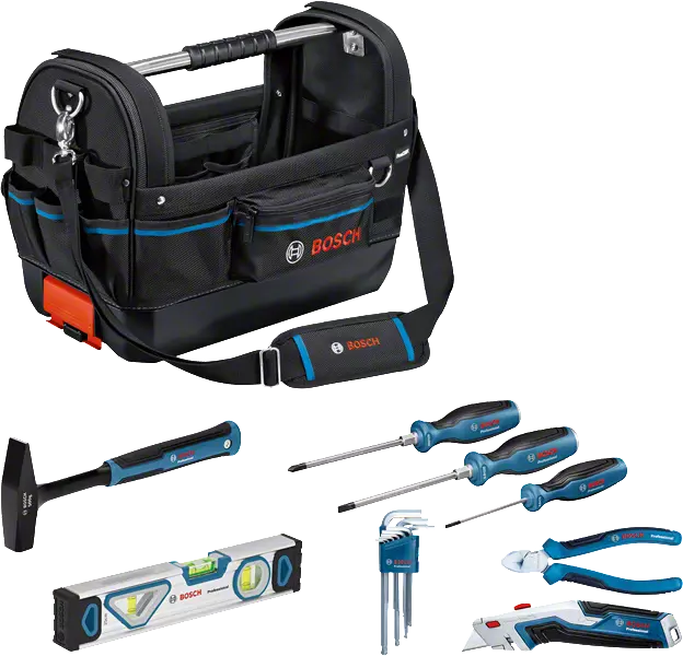 Bosch GWT 20 Szerszámtáska és 17 részes Professzionális Kéziszerszám Készlet