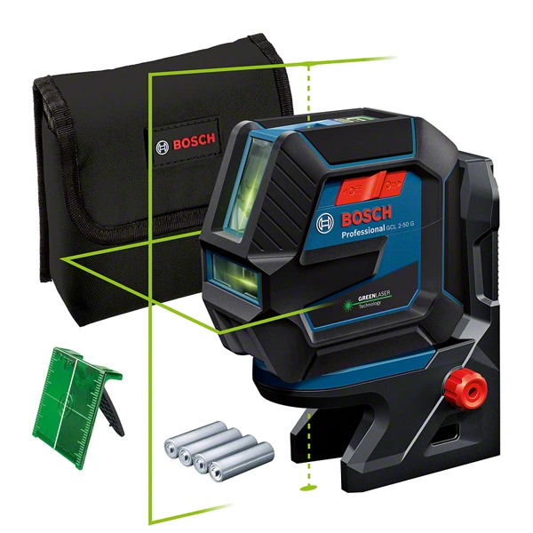 Bosch GCL 2-50 G Keresztlézer RM 10 Tartóval, AA Elemes