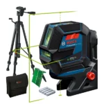 Bosch GCL 2-50 G Kombinált Keresztlézer szett RM 10 tartóval és BT 150 állvánnyal, zöld lézerrel
