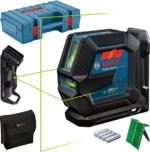 Bosch GLL 2-15 G Zöld Keresztlézer Szintező LB 10 Tartóval és Állvánnyal, Kofferben
