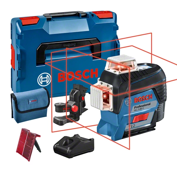 Bosch GLL 3-80 C Professional 3x360° Akkus Lézerszintező Szett L-BOXX-szal