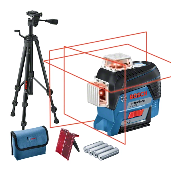 Bosch GLL 3-80 C Professional Lézerszintező Készlet BT 150 Állvánnyal