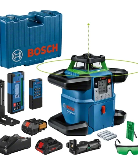 Bosch Professional GRL 650 CHVG Rotációs Lézer, Zöld Lézer, Kettős Áramforrás