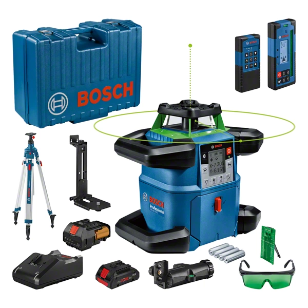 Bosch GRL 650 CHVG Rotációs Lézer Zöld Lézersugárral, 650m Hatótávval + BT 300 HD Állvány Készlet Bosch GRL 650 CHVG Rotációs Lézer Zöld Lézersugárral, 650m Hatótávval + BT 300 HD Állvány Készlet