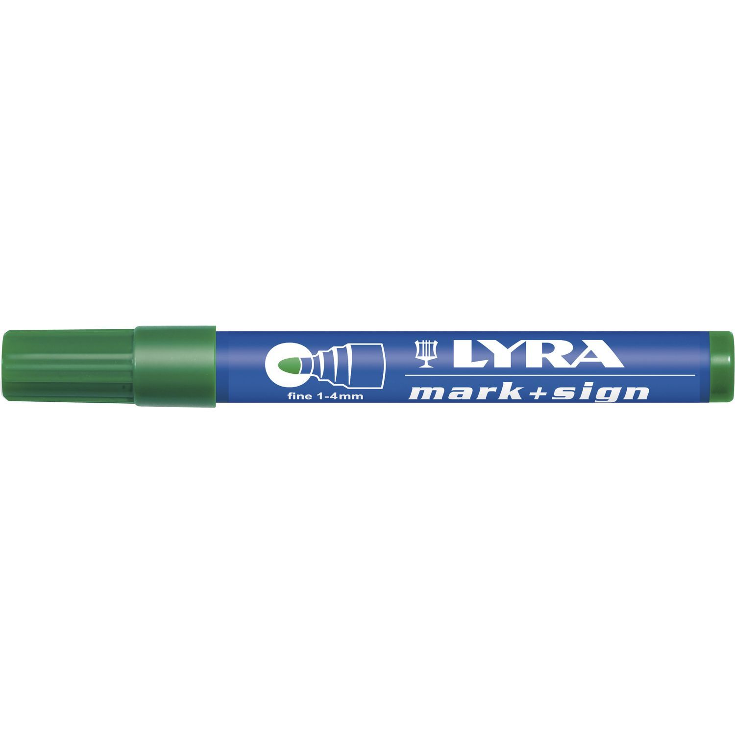 LYRA tartós marker, 1-4 mm írásvastagság, zöld, kerek hegy