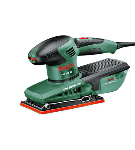 Bosch PSS 250 AE rezgőcsiszoló 25 csiszolólappal