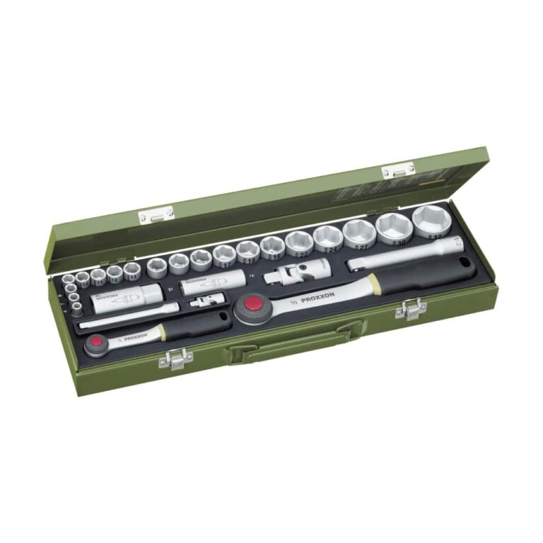 Proxxon PX23020 dugókulcs készlet autószereléshez, 1/4" és 1/2", 27 részes